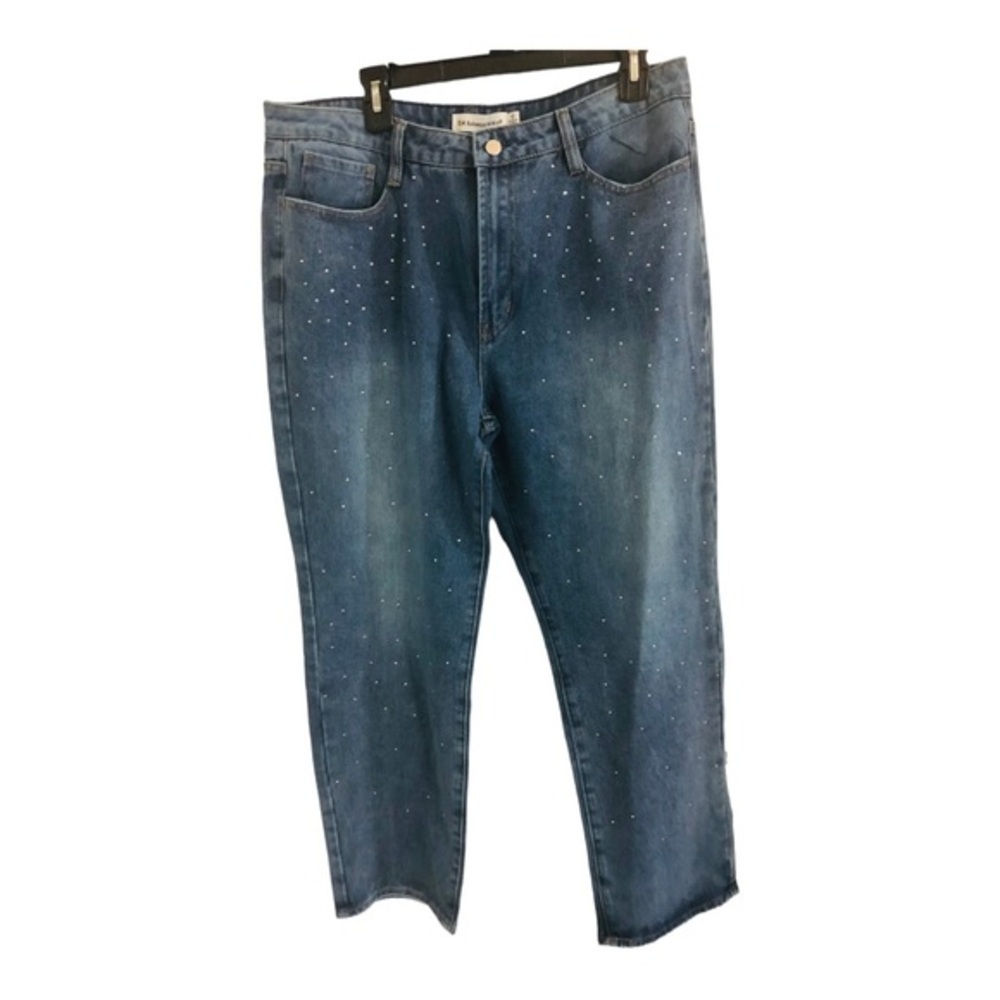 Rebecca‎ Minkoff rhinestones crystal cz studded blue jeans size 12 brand new